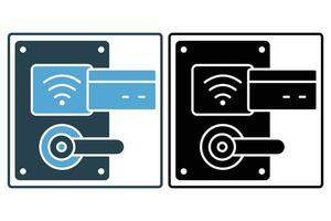 hotel sleutel kaart icoon. icoon verwant naar reizen accommodatie details. solide icoon stijl. element illustratie vector