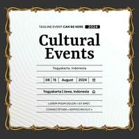 cultureel evenement ontwerp lay-out sjabloon achtergrond met wayang Kayon gunungan illustratie vector