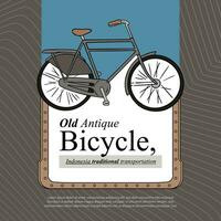 Javaans fiets toerisme vervoer illustratie ontwerp idee vector