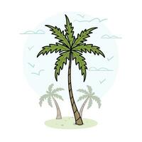 palm boom vector illustratie geïsoleerd Aan wit achtergrond