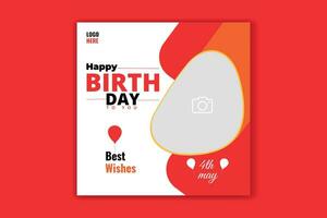 uitnodiging kaart verjaardag sociaal media post banier ontwerp vector
