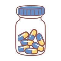 capsules in fles geneeskunde vector