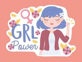 girl power tekening vector