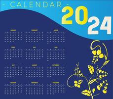 vector modern 2024 muur kalender sjabloon