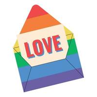 regenboog envelop met de opschrift liefde. vector