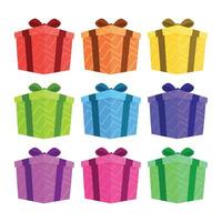 vector kleurrijk geschenk doos met boog geschenk Cadeau icoon illustratie vector