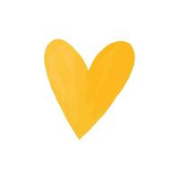 vector geel hand- getrokken waterverf reeks met harten ontwerp elementen voor Valentijn dag