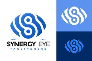 brief s synergie oog logo ontwerp vector symbool icoon illustratie