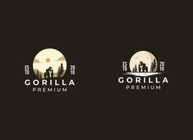 gorilla logo ontwerp sjabloon vector