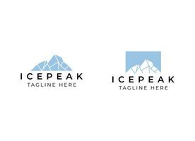 ijs top monteren steen berg avontuur logo ontwerp. minimalistische monteren ijs top logo vector