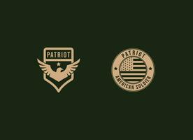 leger veteraan leger patriottisch embleem insigne etiket logo ontwerp vector