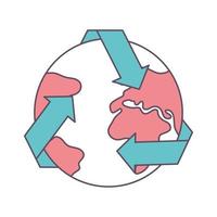 wereld recycling teken vector