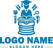 onderwijs logo voor school, middelbare school, Universiteit, instituut en icoon symbool schoon vlak modern minimalistische logo ontwerp bewerkbare vector
