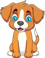 schattig puppy tekenfilm mascotte illustratie zitten, vector illustratie