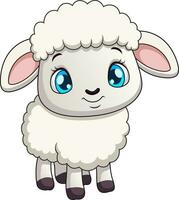 tekenfilm illustratie van een schattig glimlachen schapen mascotte vector