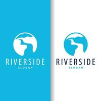 rivier- logo, kreken, gemakkelijk silhouet inspiratie ontwerp rivier- stromen illustratie sjabloon vector