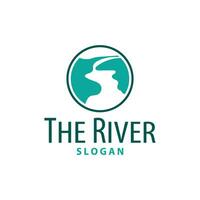 rivier- logo, kreken, gemakkelijk silhouet inspiratie ontwerp rivier- stromen illustratie sjabloon vector