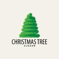 gemakkelijk Kerstmis boom logo ontwerp met abstract minimalistische vector illustratie Kerstmis sjabloon