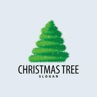 gemakkelijk Kerstmis boom logo ontwerp met abstract minimalistische vector illustratie Kerstmis sjabloon