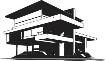classy leefgebied symbool elegant huis ontwerp vector icoon strak leven visie modern huis idee vector embleem
