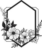 elegant noir bloemblad schetsen zwart vector embleem minimalistisch bloemen elementen hand- weergegeven icoon