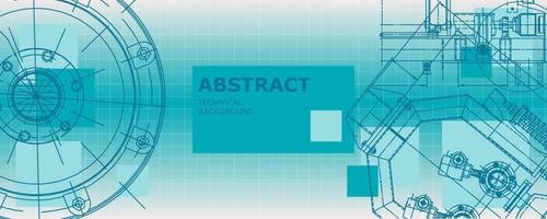 abstracte achtergrond concept mechanische engineering tekening. technisch behang vector