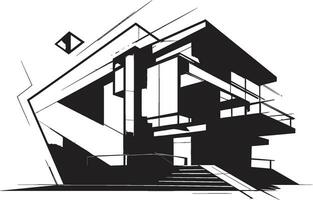 futuristische residentie icoon huis idee ontwerp in vector modern behuizing Mark architectuur idee vector logo