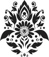 erfgoed bloemblaadjes decoratief etnisch bloemen ontwerp traditie in bloesem etnisch bloemen logo icoon vector