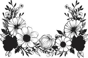 grafiet botanisch kunstenaarstalent zwart emblematisch vectoren noir bloesem silhouetten uitnodiging kaart bloemen pictogrammen