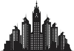 horizon stadslijn blauwdruk stedelijk gebouw in vector icoon grootstedelijk toren schetsen meerdere verdiepingen stadsgezicht vector logo
