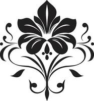 artistiek noir tuin werveling ingewikkeld vector logo kunst noir bloesem etsen humeurig bloemen embleem kronieken