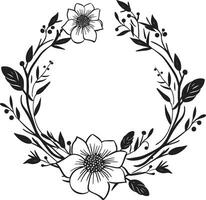 modern bruiloft boeket zwart bloemen ontwerp artistiek krans detail elegant vector element