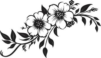 bloemen noir lekkernij hand- getrokken zwart embleem ontwerp wijnoogst geïnkt bloemblaadjes noir bloemen logo vectoren