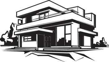 elegant residentie symbool elegant huis idee vector icoon hedendaags verblijf embleem modern huis ontwerp vector icoon