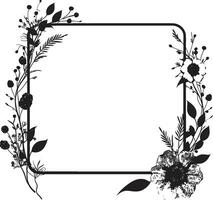 modern bloemen elegantie hand- weergegeven noir embleem bevallig minimalistische bloei strak zwart vector icoon