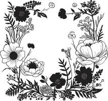 noir bloesem silhouetten uitnodiging kaart bloemen pictogrammen noir bloesem silhouetten uitnodiging kaart bloemen pictogrammen vector