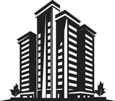 metropolis impressies meerdere verdiepingen stadsgezicht logo ontwerp stad hoogten fusie veelbloemig wolkenkrabber vector embleem ontwerp