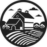 oogst hoeve icoon boeren huis ontwerp in vector agrarisch hoeve embleem boerderij ontwerp vector icoon