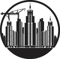 metropolis hoogten schetsen meerdere verdiepingen gebouw in vector logo stadsgezicht meerdere verdiepingen silhouet stedelijk gebouw ontwerp in vector icoon