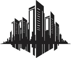 stedelijk hoogten illustratie meerdere verdiepingen stadsgezicht vector logo stad uitzicht hoogten embleem meerdere verdiepingen gebouw in vector icoon