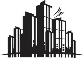 stedelijk wolkenkrabber indruk meerdere verdiepingen vector logo ontwerp stadslijn meerdere verdiepingen verhoging vector logo van stedelijk gebouw ontwerp