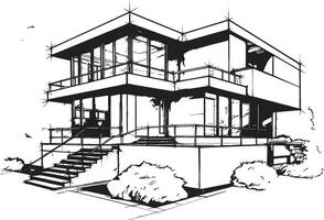 drievoud stijgen zen emblematisch vector van woon- prestige drievoudig kalmte icoon van bouwkundig weelde in vector kunst