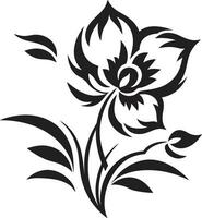 artistiek bloemblad silhouet zwart vector embleem minimalistische bloemen detail strak artistiek icoon