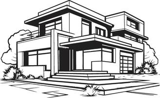 firma residentie symbool dik huis schetsen embleem krachtig hoeve Mark stoutmoedig huis ontwerp in vector