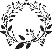 bloesem lekkernij decoratief kader logo tijdloos bloemen fantasie zwart bloemen icoon ontwerp vector