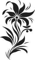 schoon vector bloeien minimalistische hand- getrokken bloem elegant bloemen detail zwart single vector logo