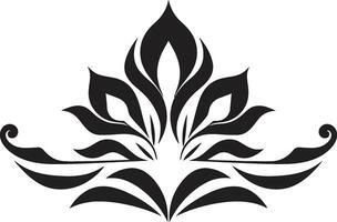 gestructureerd bloei zwart vector logo met tegels abstract bloemblad rangschikking bloemen tegel icoon ontwerp