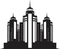 grootstedelijk hoogten schetsen stadsgezicht meerdere verdiepingen vector icoon stedelijk wolkenkrabber indruk meerdere verdiepingen vector logo ontwerp
