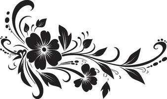 noir bloemen etsen hand- getrokken embleem schetsen elegant geïnkt tuin kronieken noir bloemen vector