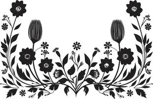 wijnoogst bloemen accenten uitnodiging kaart vector versieringen artistiek noir bloeit zwart logo decoratief elementen